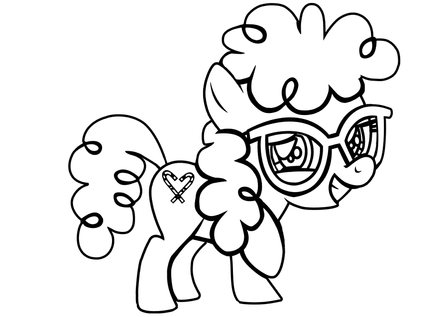 Niedliche Pony mit Brille